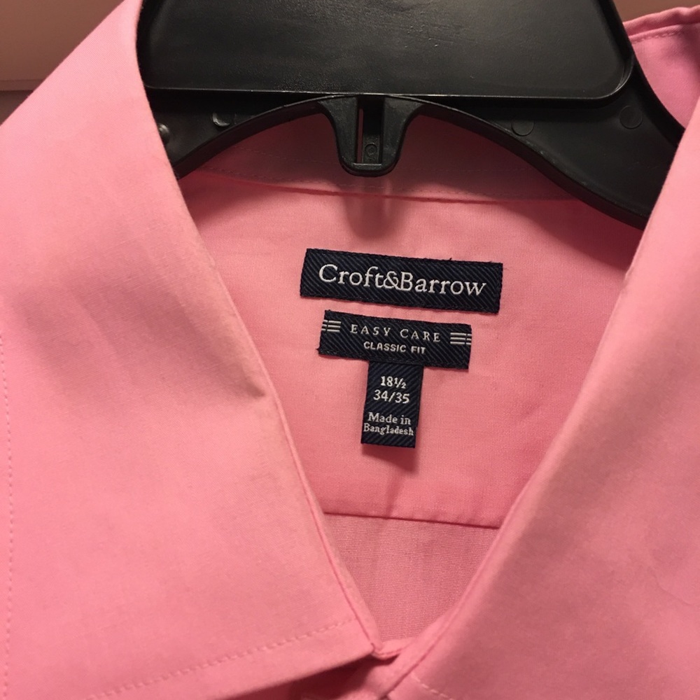 Croft&Barrow pink Lon sleeve dress shirt - Picture 5 of 5